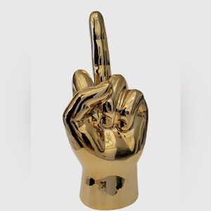 Bronze silver or gold 9inch tall middle finger statue